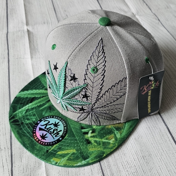 Green and Gray Kush Snapback - Picture 1 of 9